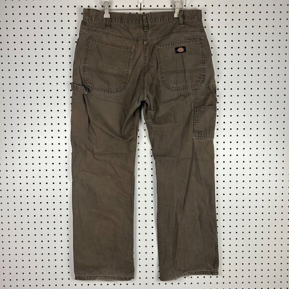 Dickies Carpenter Pants 34x30 Chocolate Brown Distressed Faded Work Wear Skater - Picture 1 of 7
